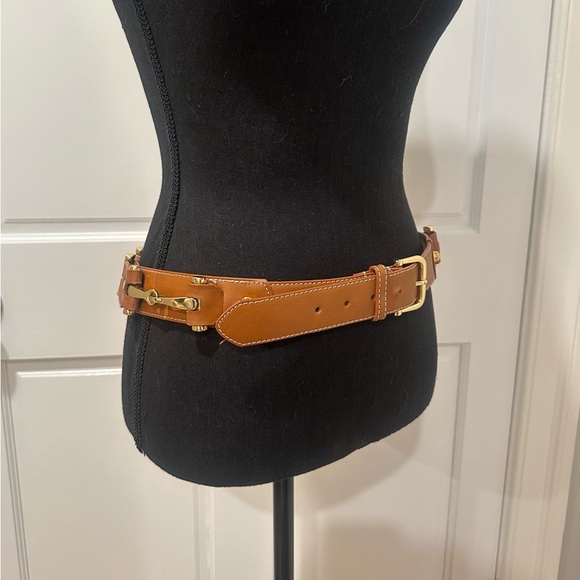 Tan Leather Gold Horse Bit Belt main image 5